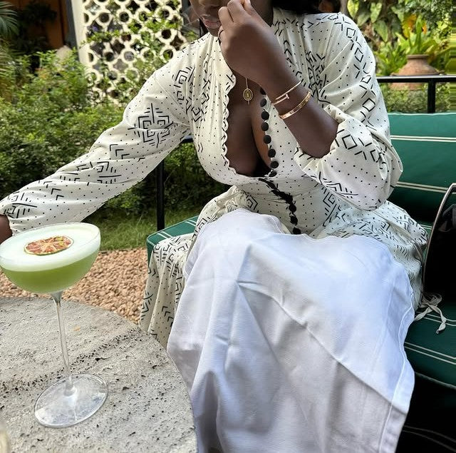 White Printed Maxi Skirt