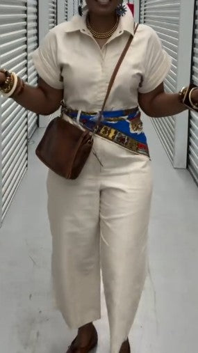 Off-white Solid Color Jumpsuit