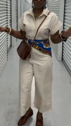 Off-white Solid Color Jumpsuit