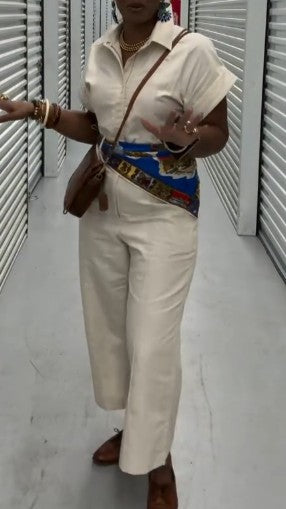 Off-white Solid Color Jumpsuit