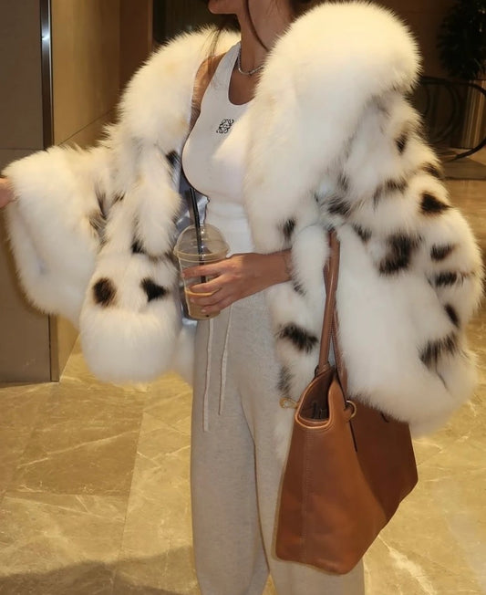Loose Leopard Fur Coat