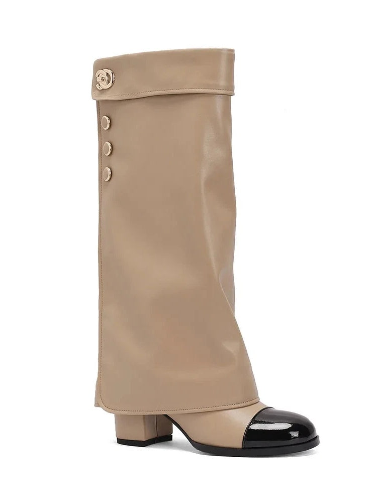 Genuine Leather Knee High Boots