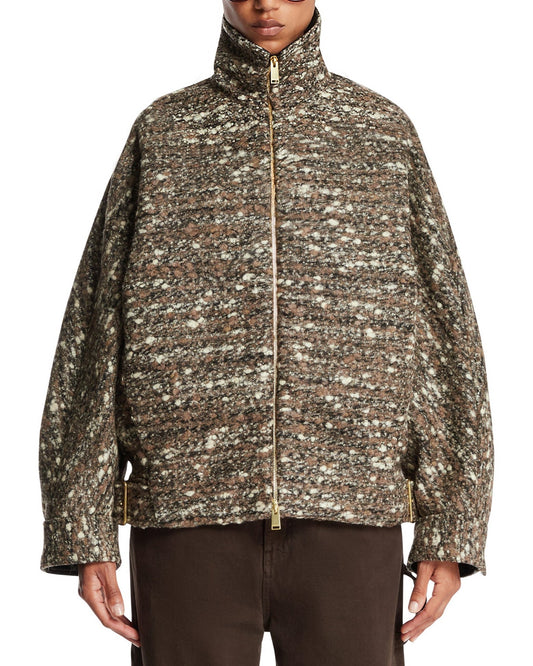 Wool Fleece Bomber Jacket
