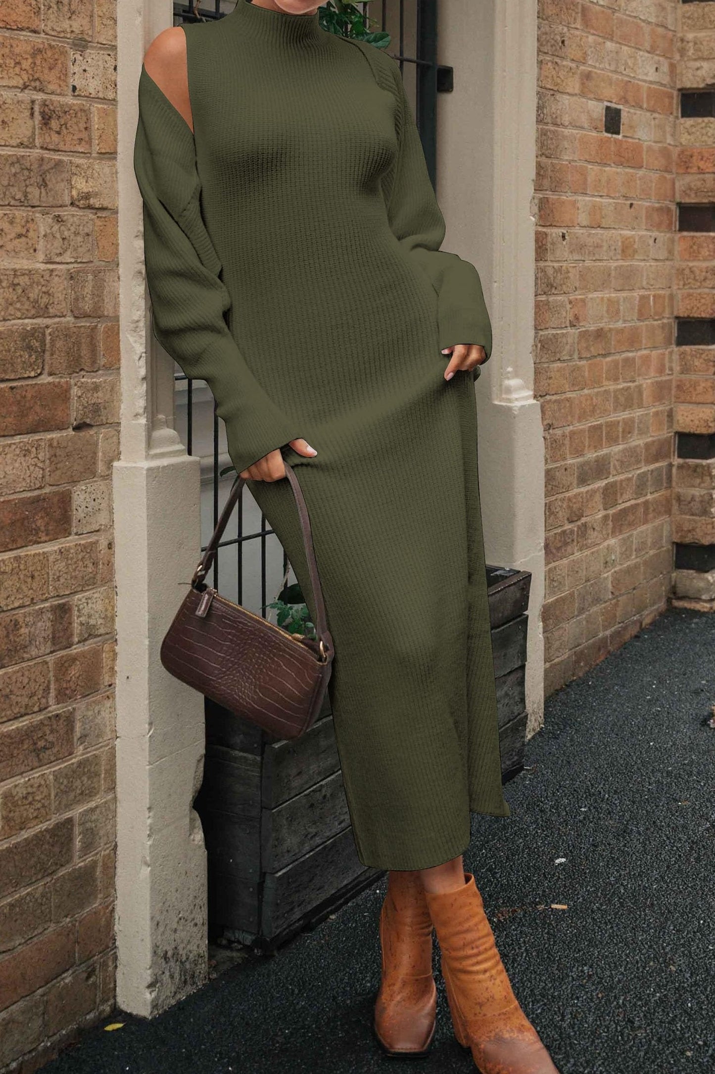 Two-piece Knitted Long-sleeved Cardigan Sweater Long Skirt Set