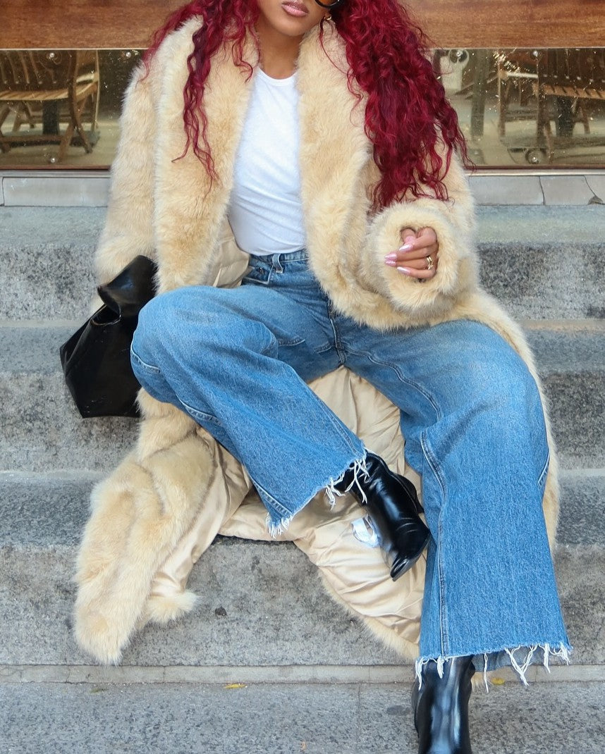 Long Yellow Fur Coat