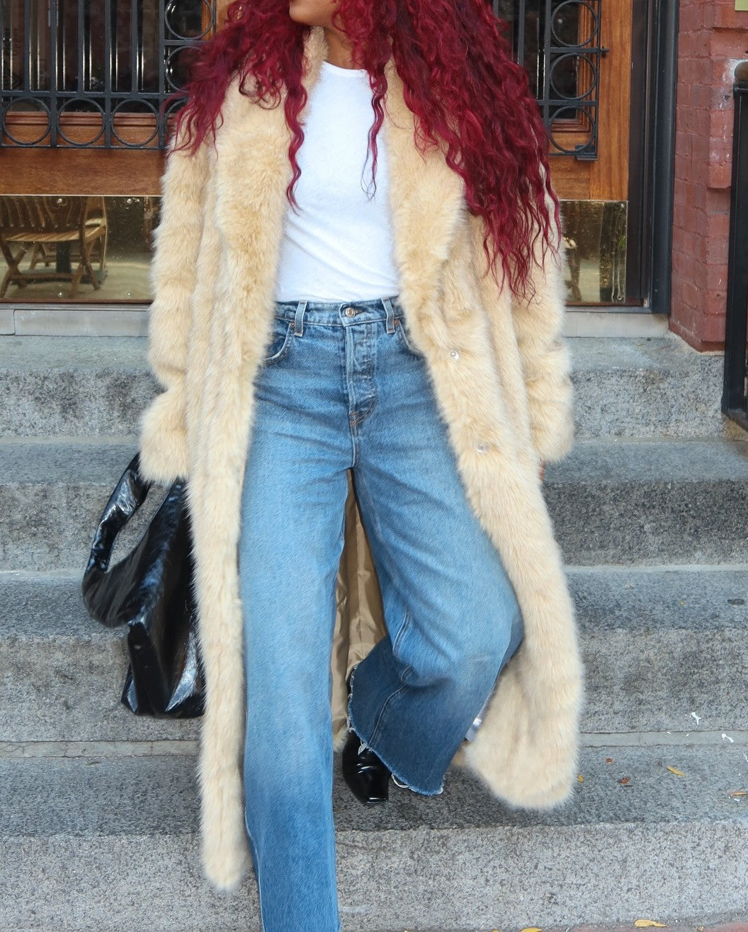 Long Yellow Fur Coat