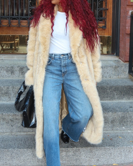 Long Yellow Fur Coat