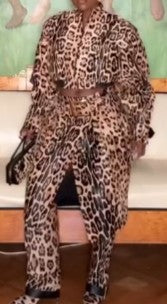 Leopard Print Patent Leather Suit