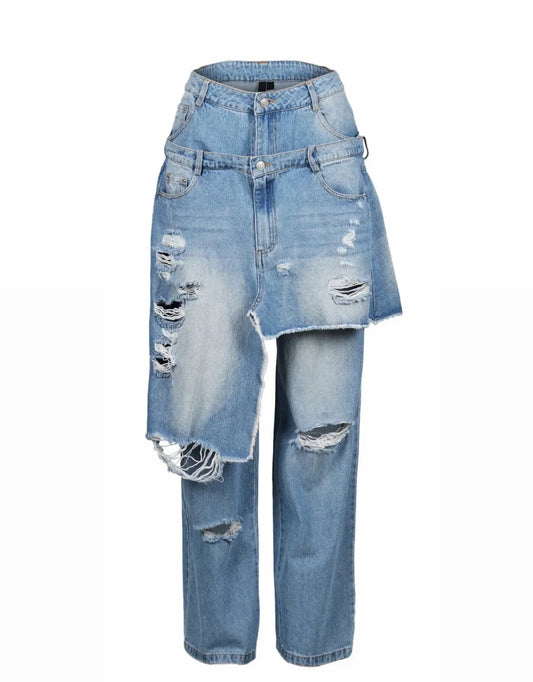 Double Denim Baggy Jeans