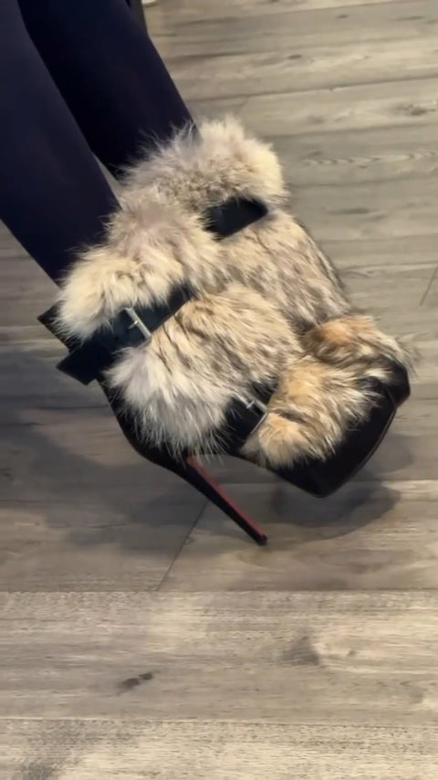 Platform Boots With Red Soles And High Heels