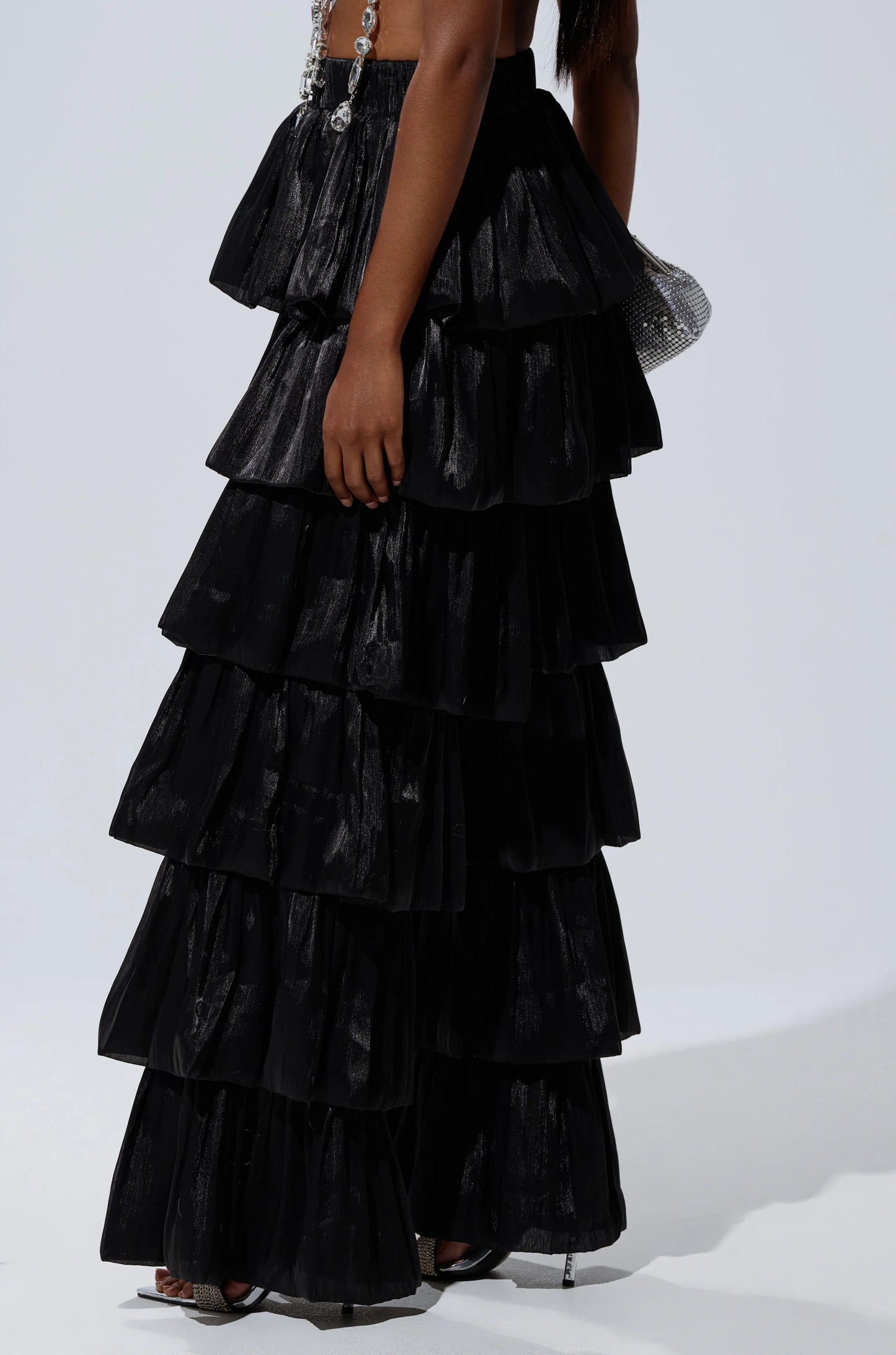 Black Ruffled Trousers