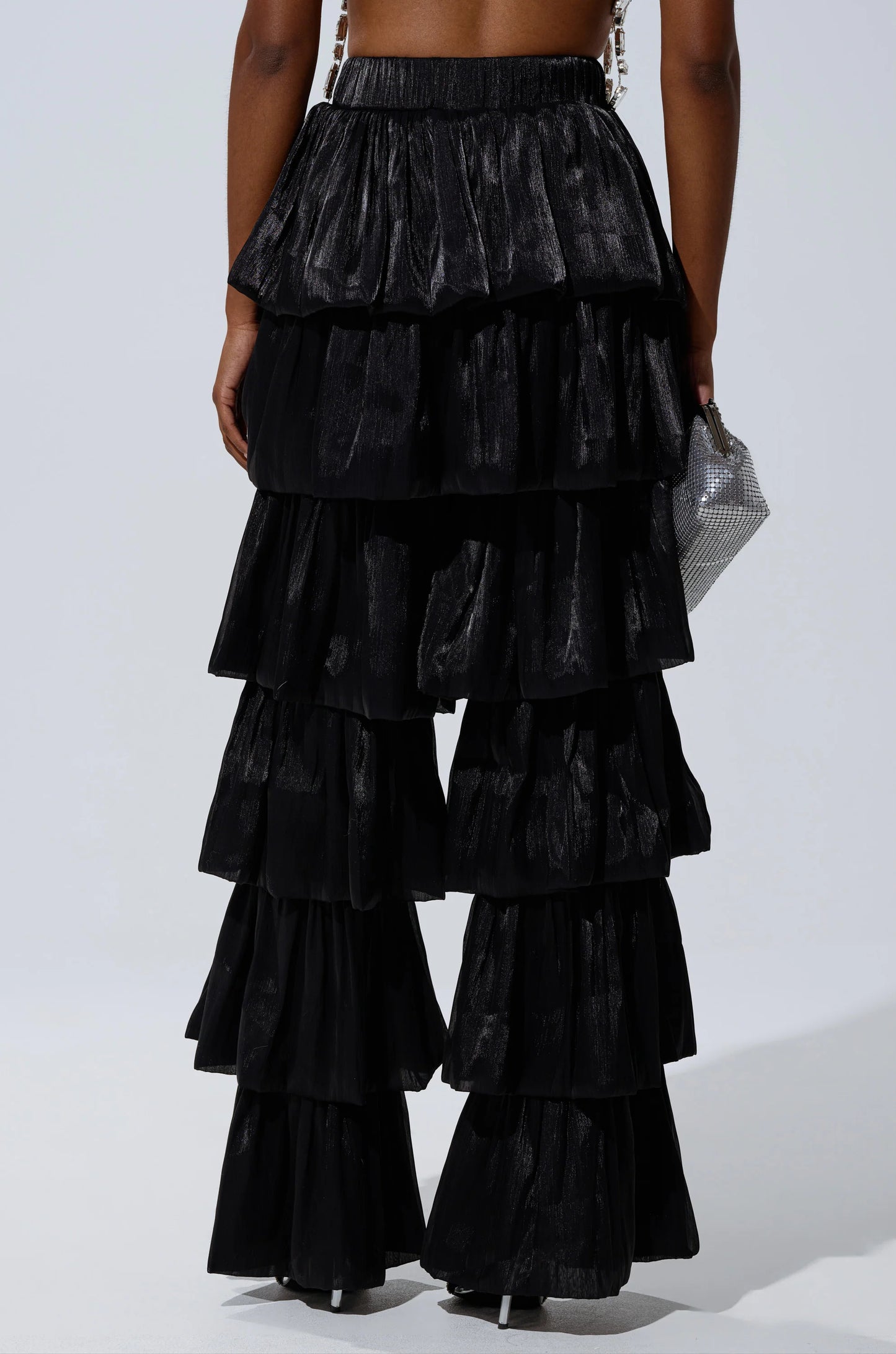 Black Ruffled Trousers