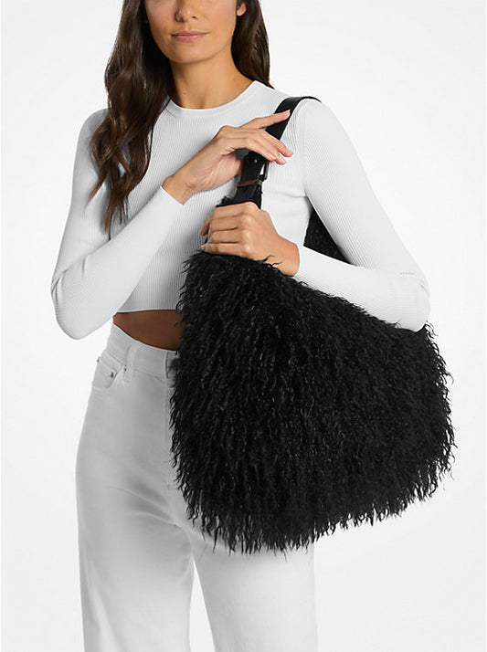 Chic Faux Fur Hobo Bag