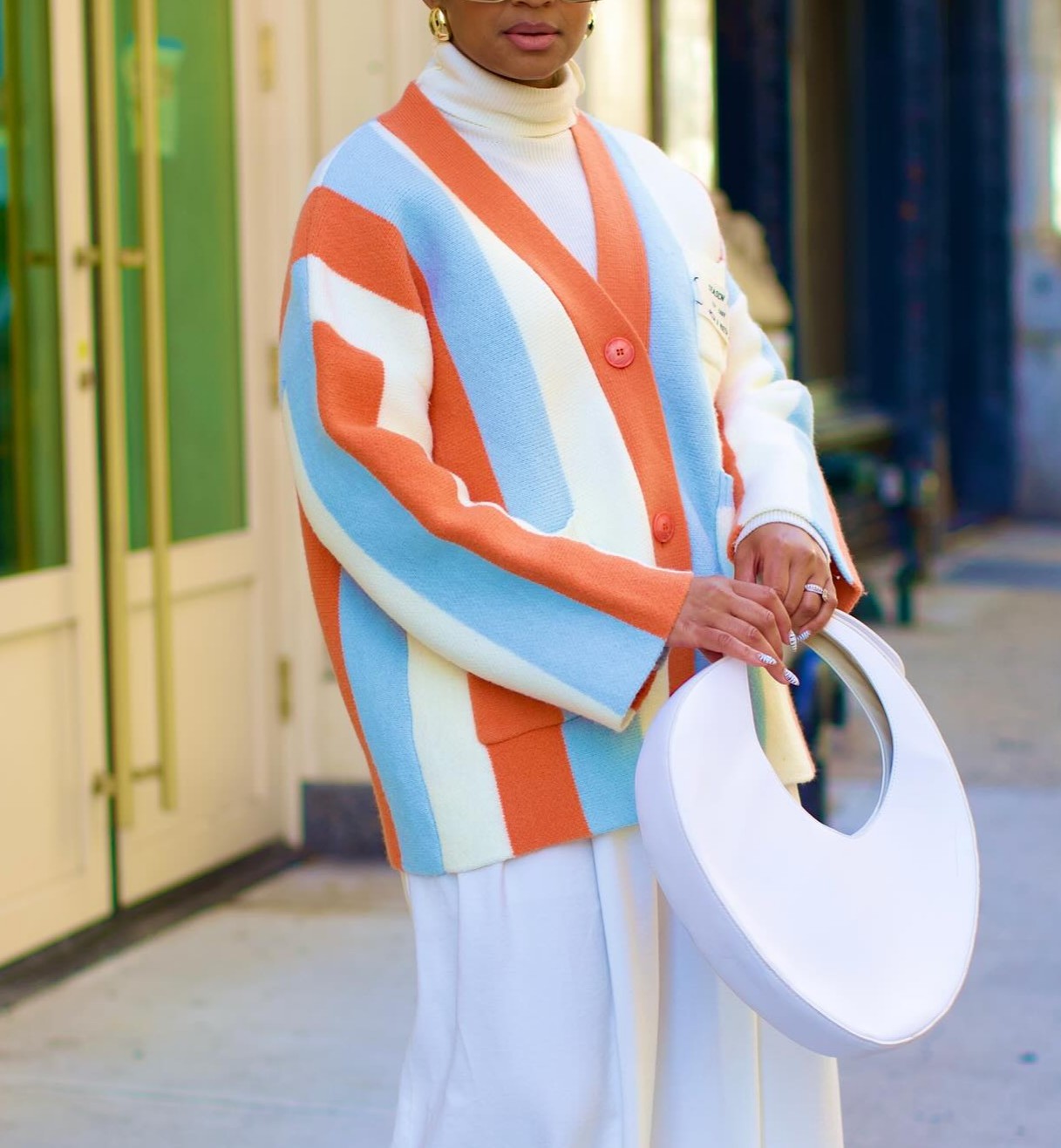Contrast Bohemian Striped Knit Cardigan