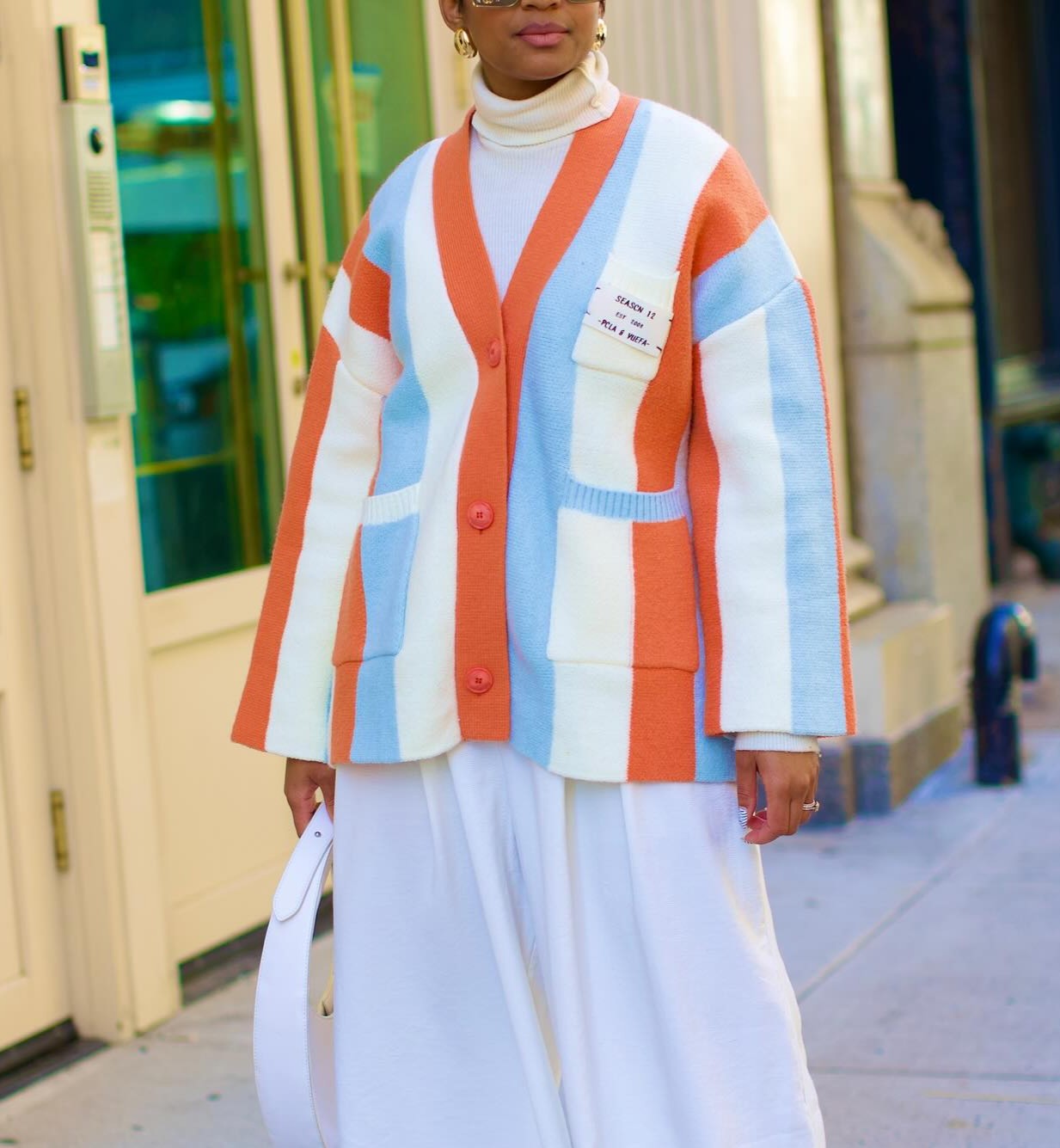 Contrast Bohemian Striped Knit Cardigan