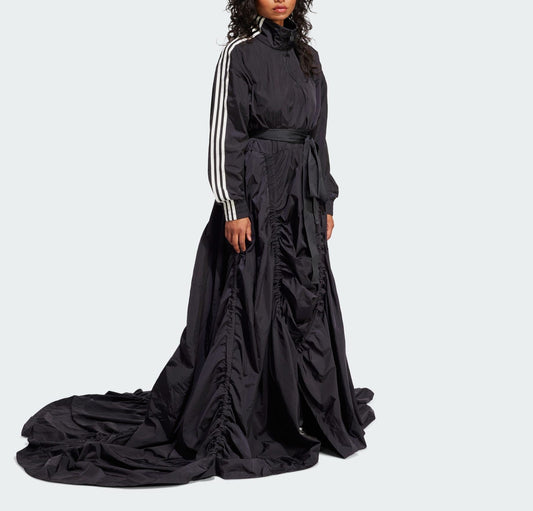 Zippered Waist-Cinching Sporty Casual Maxi Dress