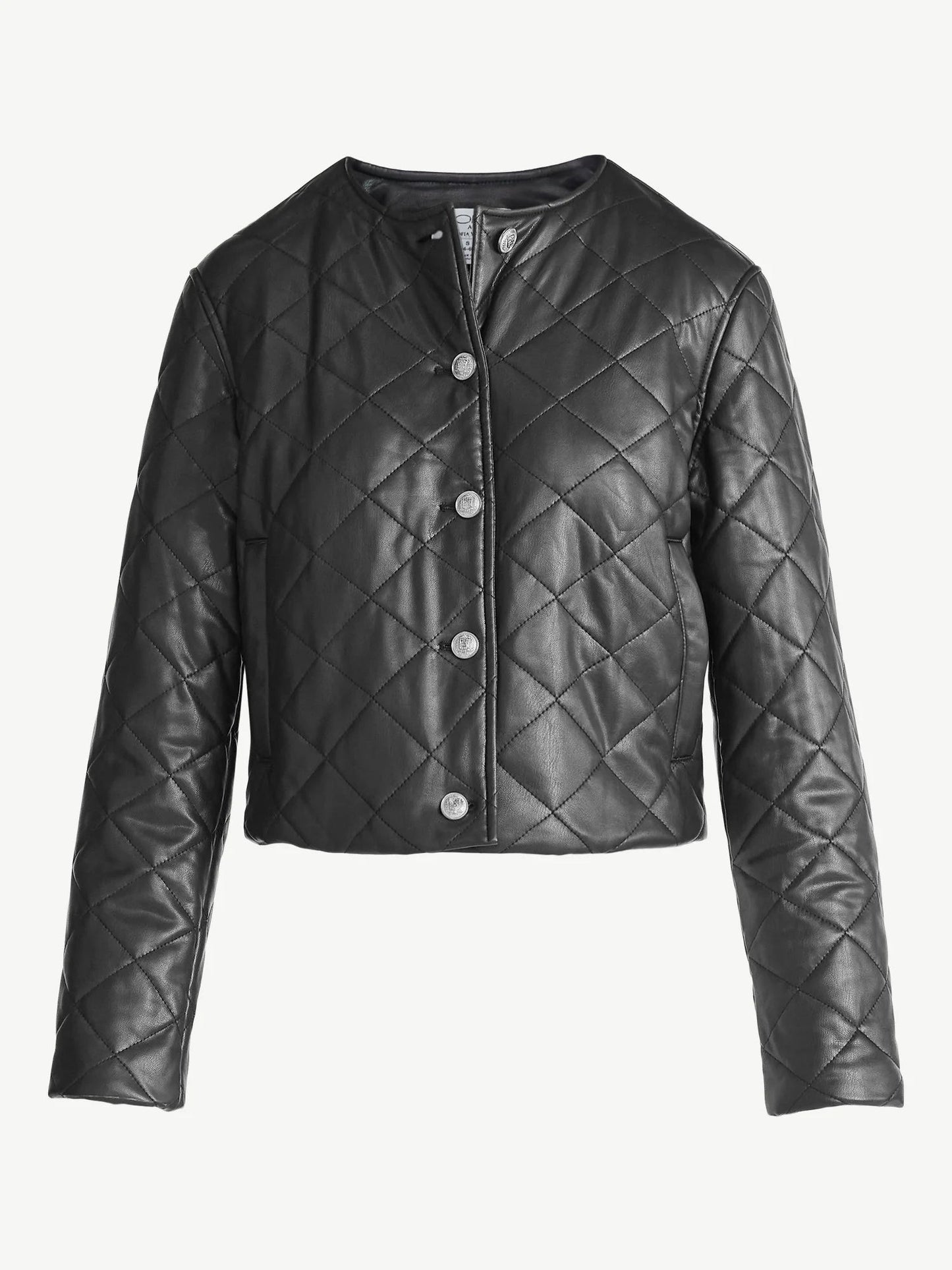 Women's Faux Leather Quilted Jacket