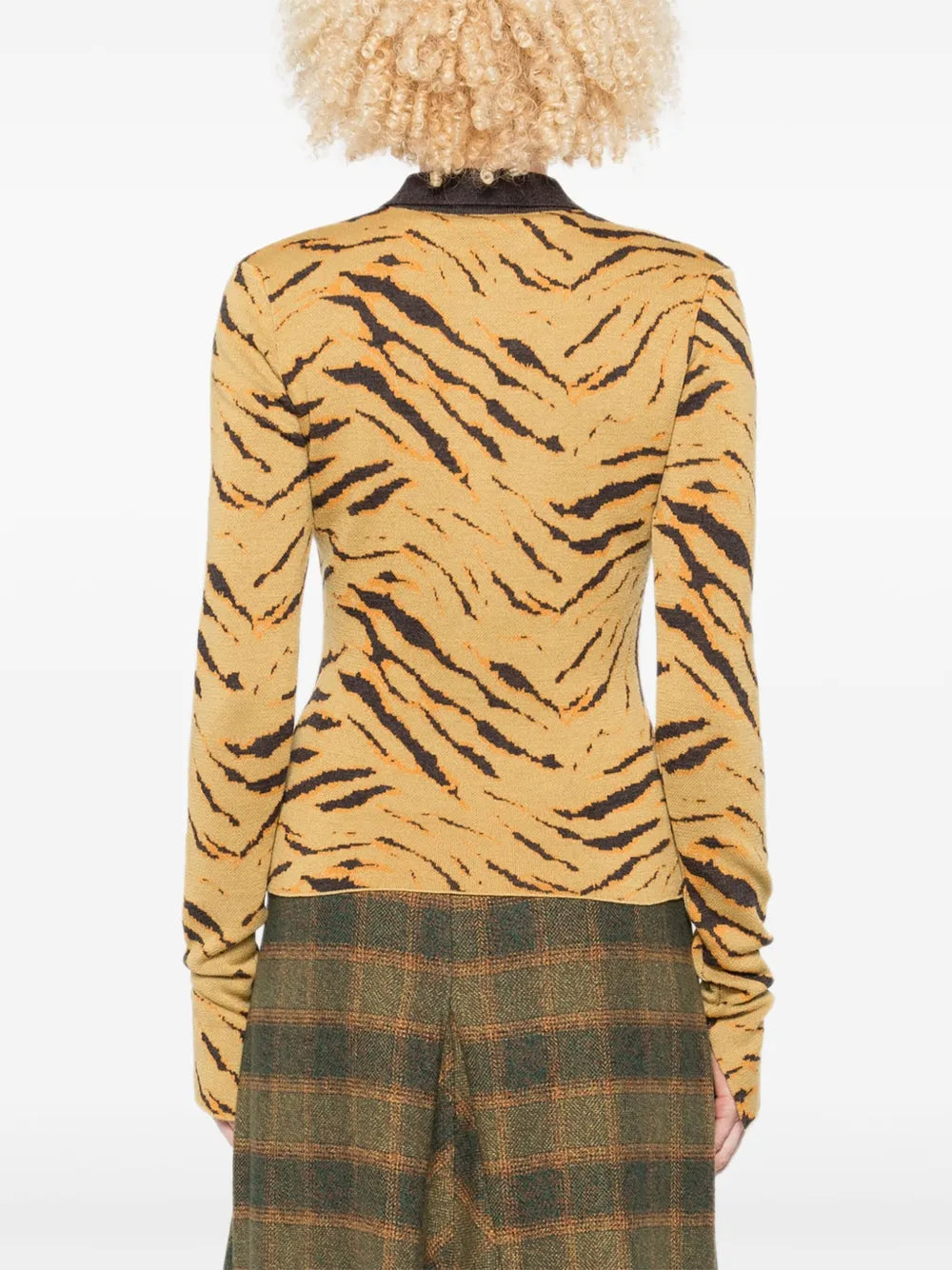 Yellow Leopard Print Polo Shirt