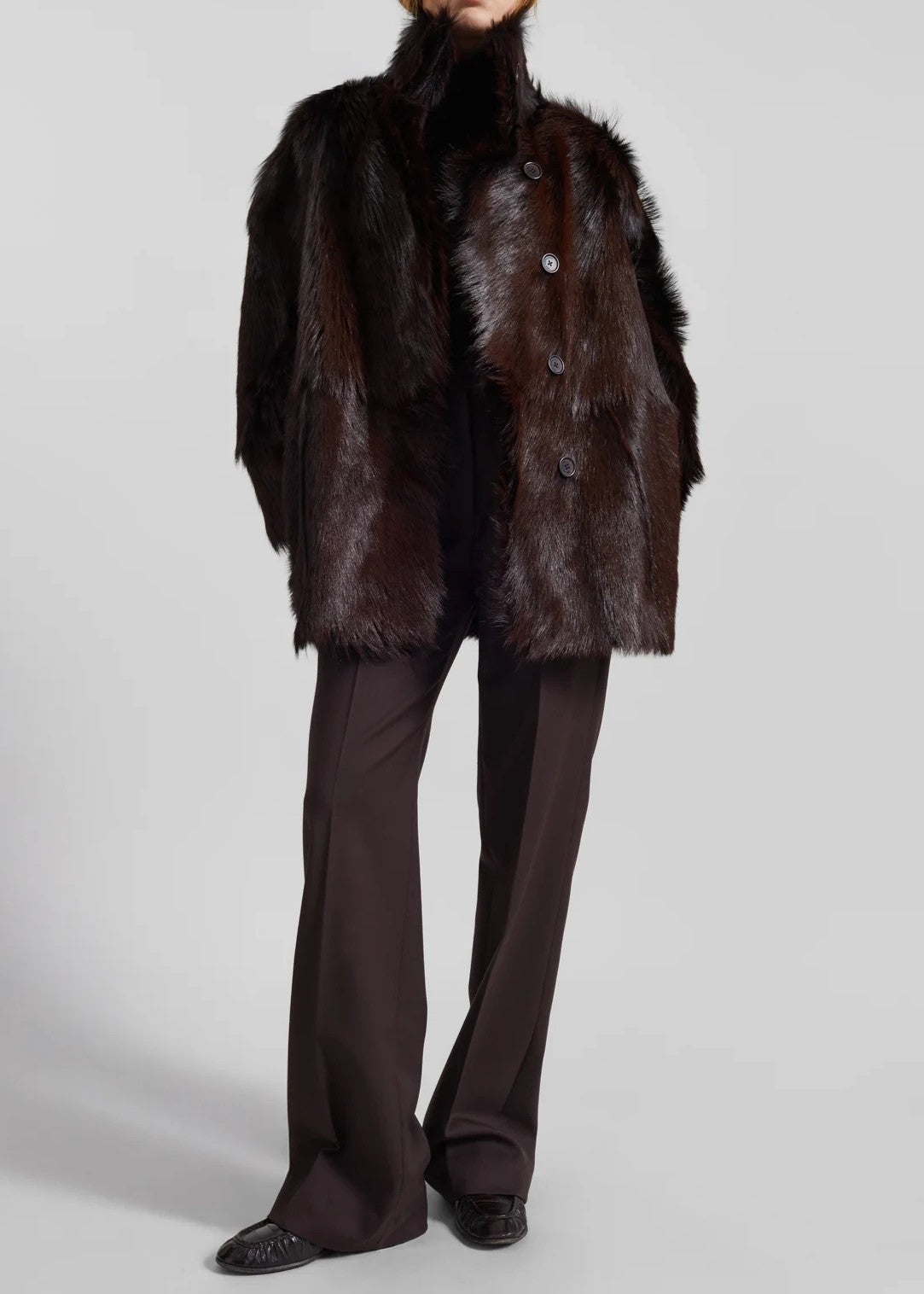 Funnel-neck Fur Coat（Free shipping）