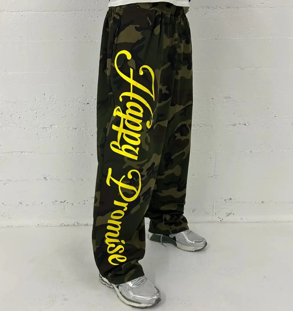 Camouflage Pants With English Letters
