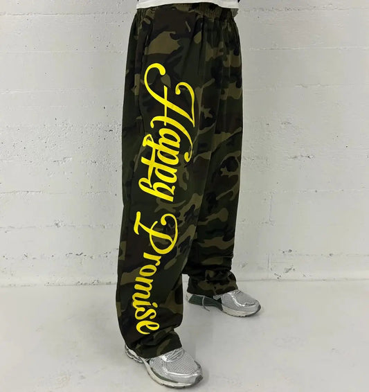 Camouflage Pants With English Letters