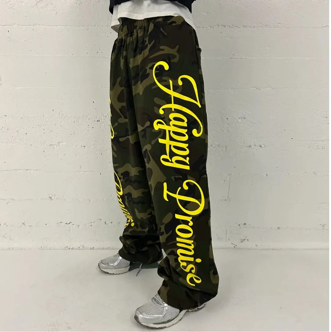 Camouflage Pants With English Letters