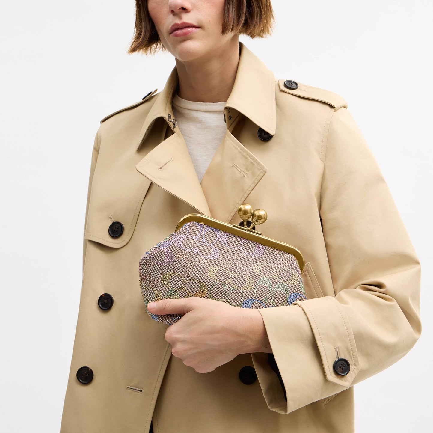 Women's Jacquard Kisslock Frame Bag 16