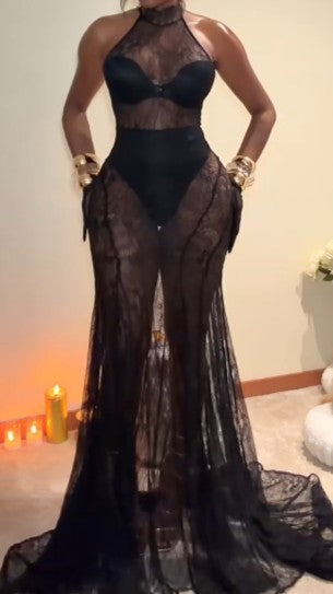 See-through Lace Long Dress