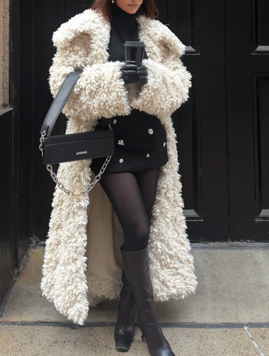 Fluffy Faux Fur Oversized Coat（Free shipping）