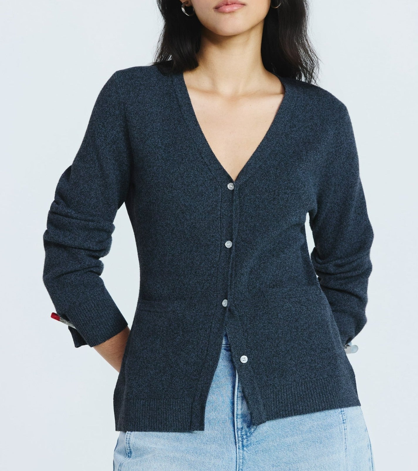 V Neck Cardigan Sweater and Sweater Knit Barrel Pants Set