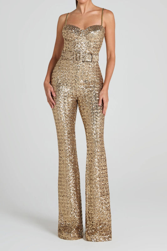 Sparkling Gold Jumpsuit（Free shipping）