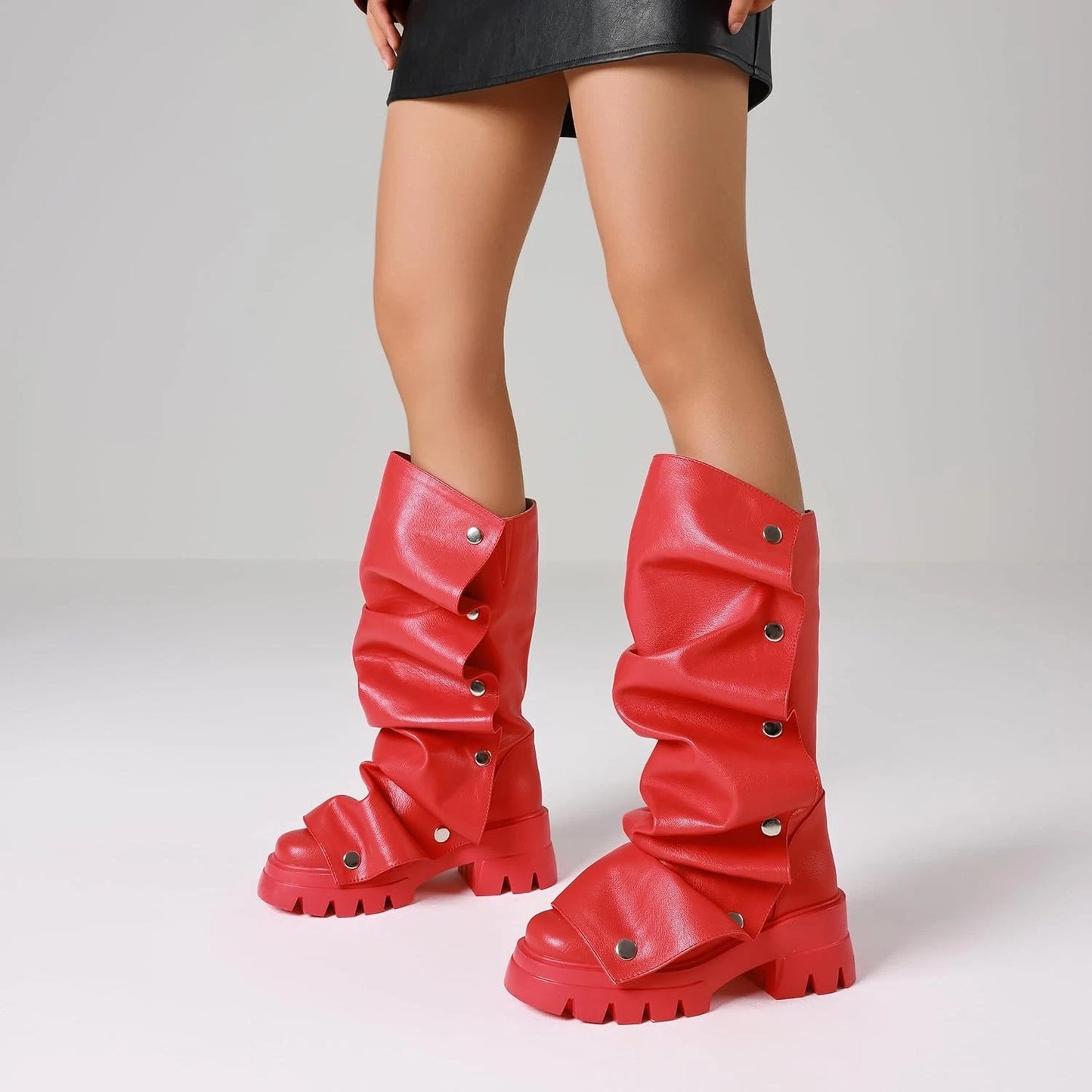 Women's Loose-fitting Foldable Knee-high Boots