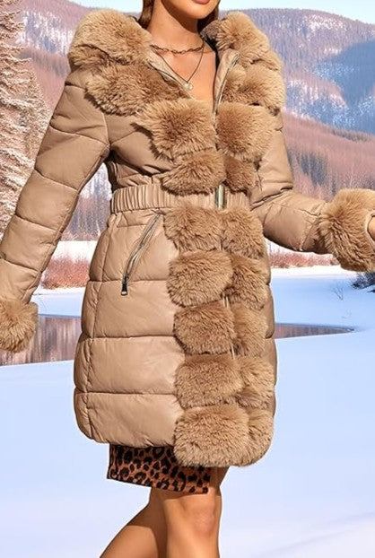 Long Hooded Thickened Down Jacket