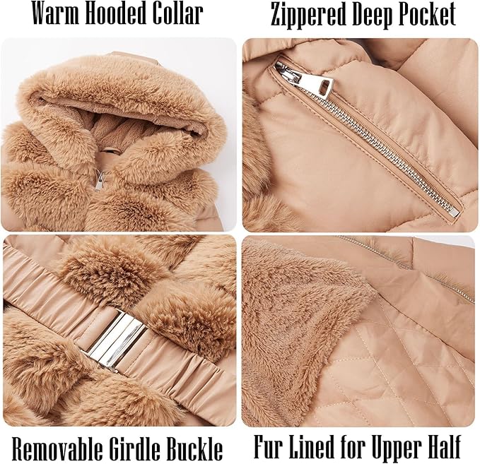 Long Hooded Thickened Down Jacket