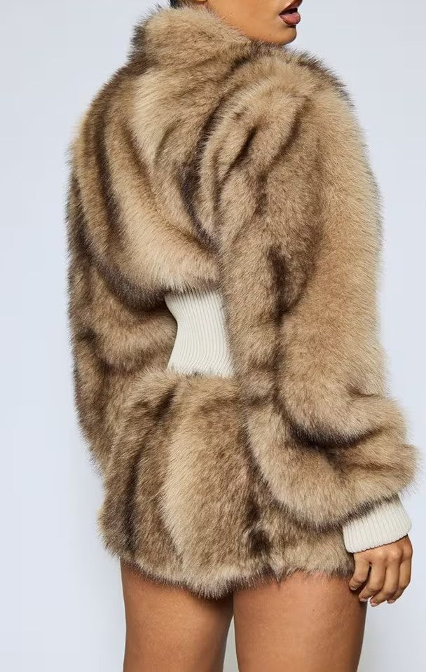Light Brown Faux Fur Suit（Free shipping）
