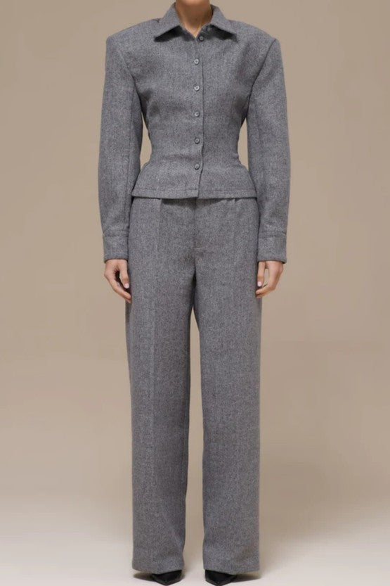 Simple And Casual Gray Suit