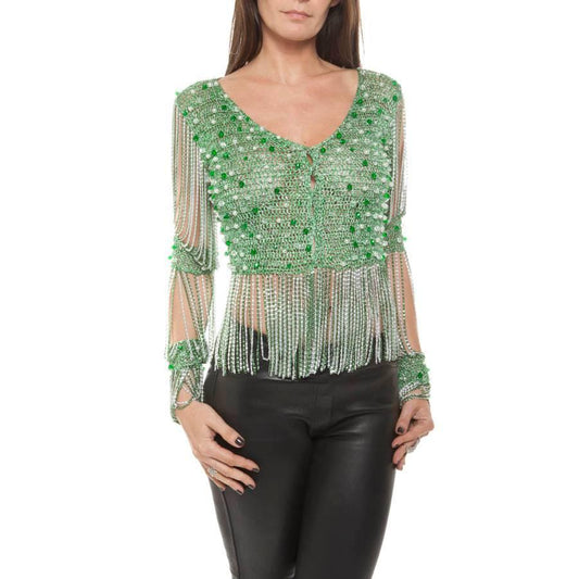 Crocheted Green Pearl Top