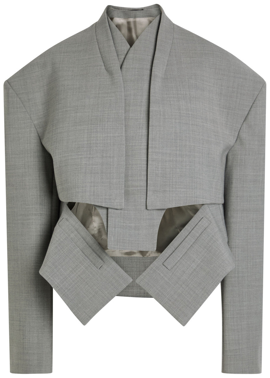 Gray Suit-style Jacket With A Designer Feel.