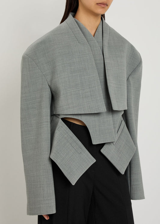 Gray Suit-style Jacket With A Designer Feel.