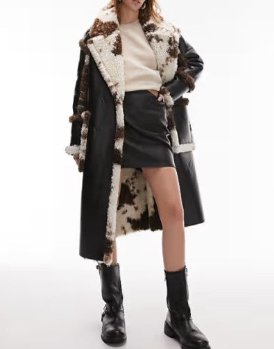 Double-sided Faux Lambskin Coat（Free shipping）