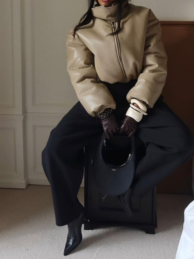 Eco-friendly Leather Jacket Cotton Coat