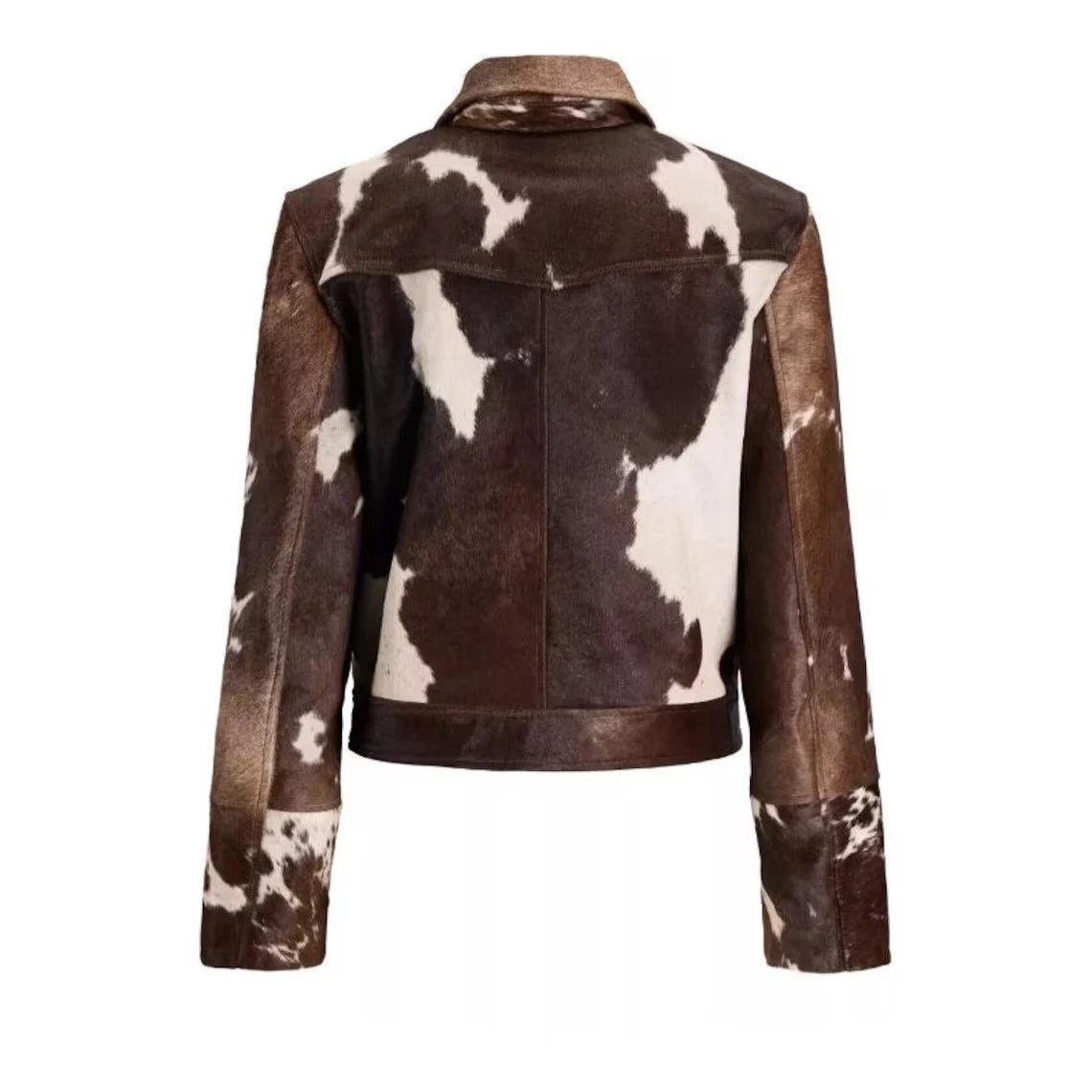 Fur-lined Animal Print Pony Hair Jacket