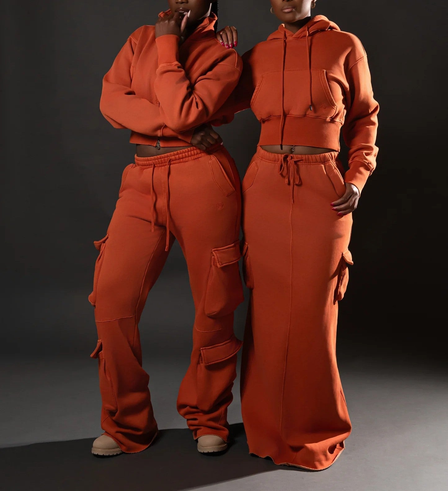 Cargo Hoodie and Cargo Skirt Set