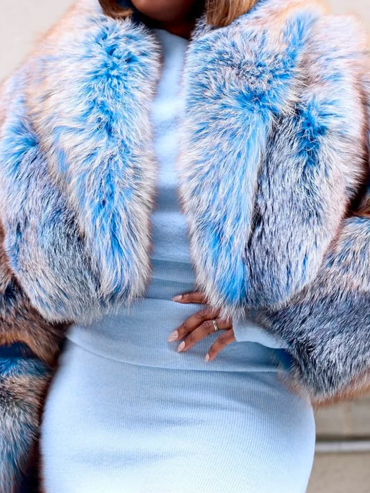 Fashion Faux Fur Cropped Coat（Free shipping）