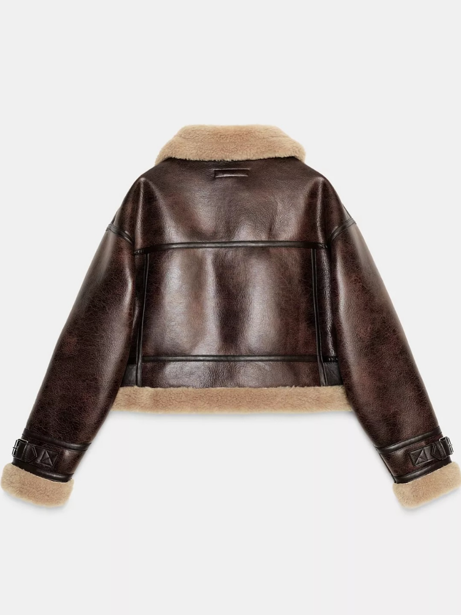 Lambskin Retro Leather Coat（Free shipping）