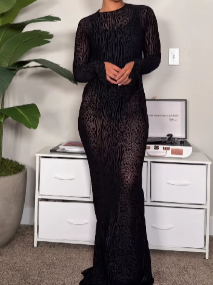 Sexy Perspective Leopard Print Dress