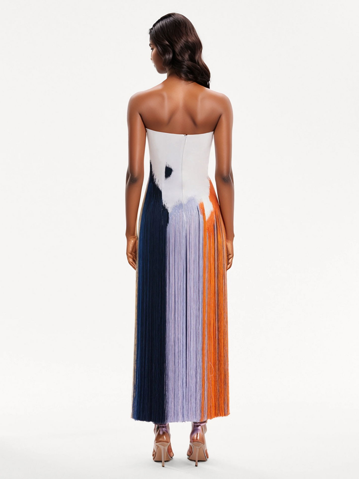 Abstract Brushstroke Fringe Cocktail Dress（✔️Free Shipping）