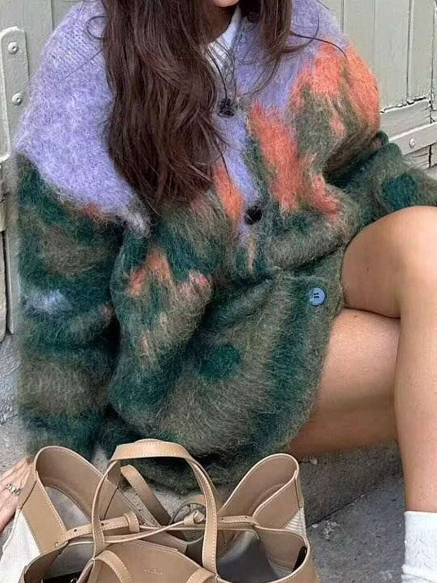 Printed Winter Warm Sweater Cardigan