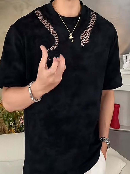 Men's Snake Hollowed Out Loose T-shirt