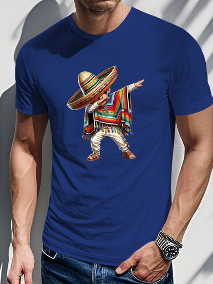 Casual Cotton Tees T-Shirt with Mexican Sombrero